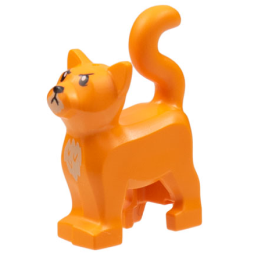 Деталь LEGO 13786pb08 Cat, Standing with Black Eyes and Nose, Tan Chin and Chest, Angry Face Pattern (HP Crookshanks)