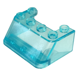 Windscreen 3 x 4 x 1 1/3 with 6 Studs on Top - Trans-Light Blue