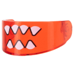 Minifigure, Visor Standard with Sharp White Teeth Pattern