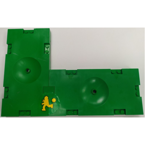 Деталь LEGO BA186pb01 Stickered Assembly 24 x 16 x 1.33 with Yellow Minifigure Soccer Player Pattern on Green Background (Sticker) - Set 3570 - 2 Sports Field Section 8 x 16, 1 Tile 2 x 2