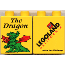 Duplo, Brick 1 x 2 x 2 with The Dragon Pattern Duplo, Brick 1 x 2 x 2 with The Dragon Pattern
