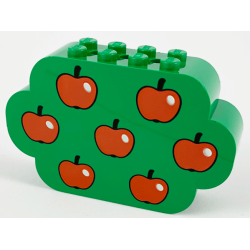Slope, Curved 8 x 2 x 4 Triple with 8 Studs with Red Apples Pattern Slope, Curved 8 x 2 x 4 Triple with 8 Studs with Red Apples Pattern