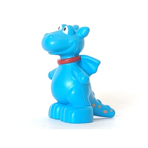 Деталь LEGO dupdragon01 Duplo Dragon Small with Red Collar and Orange Spots Pattern (Stuffy)