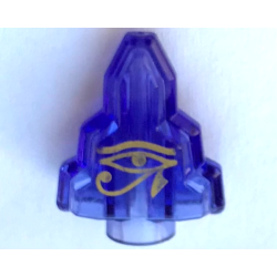 Rock 1 x 2 Crystal Stepped with Gold Egyptian Eye of Horus Moonstone Pattern