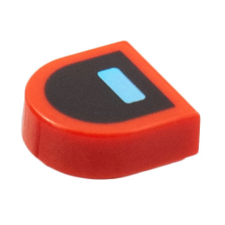 Tile, Round 1 x 1 Half Circle Extended with Bright Light Blue Rectangle on Black Background Pattern Tile, Round 1 x 1 Half Circle Extended with Bright Light Blue Rectangle on Black Background Pattern