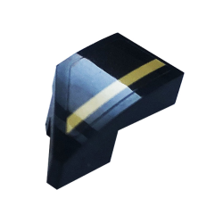 Wedge 2 x 1 x 2/3 Right with Gold Stripe Pattern (Sticker) - Set 76899