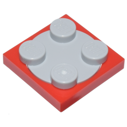 Turntable 2 x 2 Plate with Light Bluish Gray Top (3680 / 3679) - Red Turntable 2 x 2 Plate with Light Bluish Gray Top (3680 / 3679) - Red