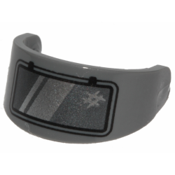 Minifigure, Visor Standard with Pearl Dark Gray and Silver Welding Visor Pattern