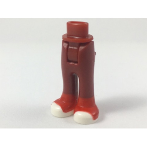 Деталь LEGO 92253c00pb17 Mini Doll Hips and Trousers with Back Pockets with Red Shoes with White Soles and Toe Caps Pattern - Thick Hinge