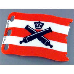 Plastic Flag 7 x 4 with Crossed Cannons over Red Stripes Pattern