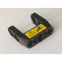 Technic, Pin Connector Toggle Joint Smooth Double with Axle and Pin Holes with Yellow Warning Sign Pattern (Sticker) - Set 42082 Technic, Pin Connector Toggle Joint Smooth Double with Axle and Pin Holes with Yellow Warning Sign Pattern (Sticker) - Set 42082
