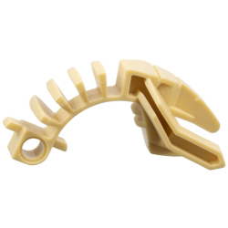 Bionicle Tohunga Bamboo Disk Thrower Arm (4 Spines on Curve) - Tan