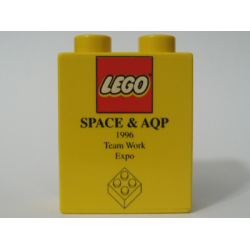 Duplo, Brick 1 x 2 x 2 with Space & AQP 1996 Team Work Expo Pattern