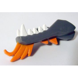 Dragon Head (Ninjago) Jaw Lower with White Teeth and Orange Spines Pattern