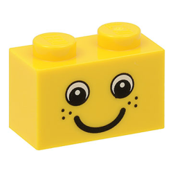 Brick 1 x 2 with Eyes and Freckles and Smile Pattern Brick 1 x 2 with Eyes and Freckles and Smile Pattern