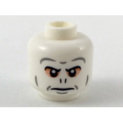 Minifigure, Head Alien with Black Eyebrows and Nose Slits, Dark Bluish Gray Contours, and Light Nougat Eye Shadow Pattern (HP Voldemort)