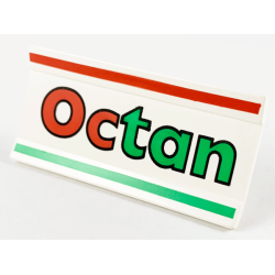 Vehicle, Spoiler / Plow Blade 6 x 3 with Hinge with Red and Green Stripes and 'Octan' Pattern Vehicle, Spoiler / Plow Blade 6 x 3 with Hinge with Red and Green Stripes and 'Octan' Pattern