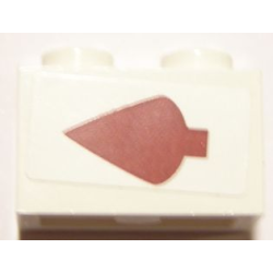 Brick 1 x 2 with Dark Red Arrow Pattern Left (Sticker) - Set 10240 Brick 1 x 2 with Dark Red Arrow Pattern Left (Sticker) - Set 10240