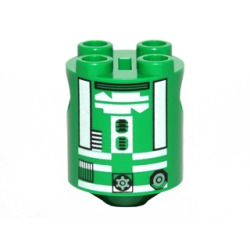 Brick, Round 2 x 2 x 2 Robot Body with Black Lines and White Pattern (R3-D5)