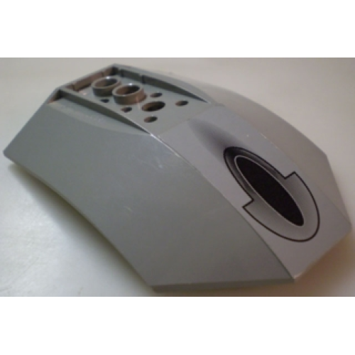 Деталь LEGO 42021pb02 Cockpit 8 x 6 x 2 Curved with Black Oval Pattern (Sticker) - Set 10026