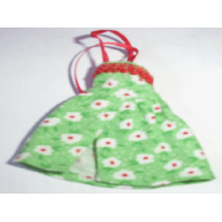 Scala, Clothes Female Dress with White/Red Flower Pattern and Red Neck Ribbon Scala, Clothes Female Dress with White/Red Flower Pattern and Red Neck Ribbon