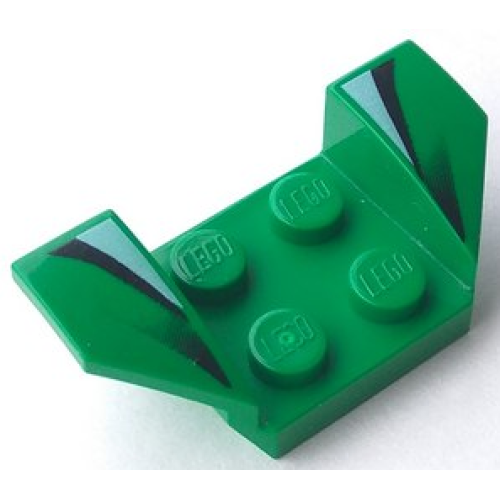 Деталь LEGO 41854pb04 Vehicle, Mudguard 2 x 4 with Flared Wings with Black and White Stripes, Fade Pattern