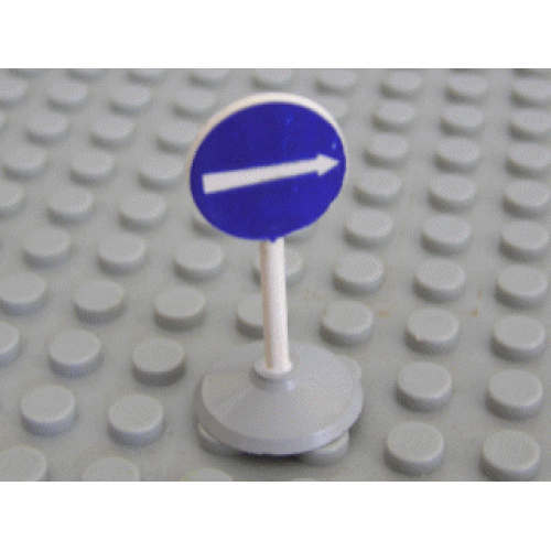 Деталь LEGO bb0140pb04c01 Road Sign with Post, Round with White Arrow Right Pattern, Type 1 Base
