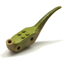 Dinosaur Body Raptor with Olive Green Top with Tan Stripes Pattern