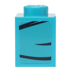 Brick 1 x 1 with 3 Black Lines on Medium Azure Background Pattern Model Right Side (Sticker) - Set 76898 Brick 1 x 1 with 3 Black Lines on Medium Azure Background Pattern Model Right Side (Sticker) - Set 76898