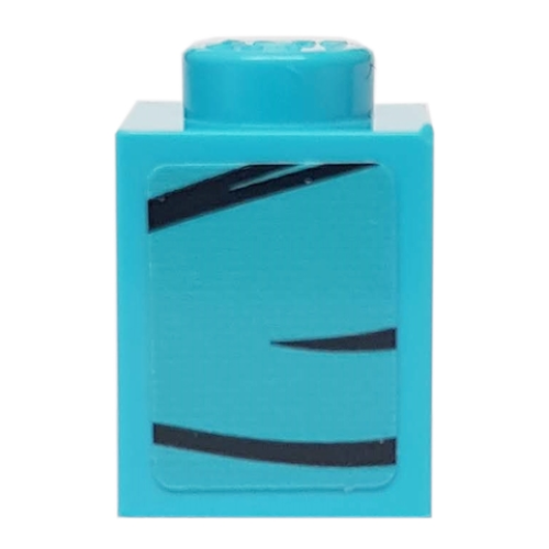 Деталь LEGO 3005pb042R Brick 1 x 1 with 3 Black Lines on Medium Azure Background Pattern Model Right Side (Sticker) - Set 76898