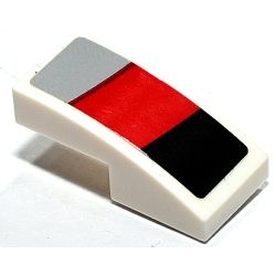 Slope, Curved 2 x 1 x 2/3 with Black, Light Bluish Gray and Black Stripes Pattern Model Left Side (Sticker) - Set 75888 Slope, Curved 2 x 1 x 2/3 with Black, Light Bluish Gray and Black Stripes Pattern Model Left Side (Sticker) - Set 75888