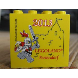 Brick 2 x 4 x 3 with Legoland Feriendorf 2013 Knight Pattern