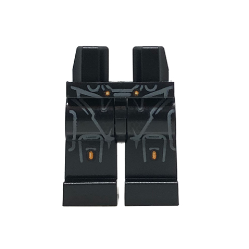 Деталь LEGO 970c00pb0798 Hips and Legs with White and Orange Marks and Dark Bluish Gray Circuit Pattern