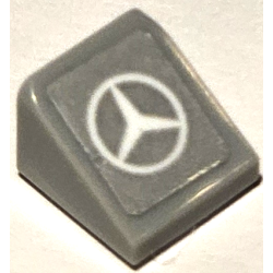 Slope 30 1 x 1 x 2/3 with White Mercedes-Benz Logo Pattern (Sticker) - Set 75883