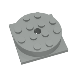 Turntable 4 x 4 Square Base with (Same Color) Top (3403 / 3404) - Light Gray Turntable 4 x 4 Square Base with (Same Color) Top (3403 / 3404) - Light Gray