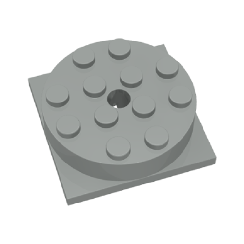 Деталь LEGO 3403c01 Turntable 4 x 4 Square Base with (Same Color) Top (3403 / 3404) - Light Gray