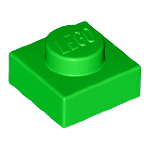 Деталь LEGO 3024 Plate 1 x 1 - Bright Green