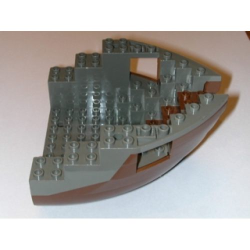 Деталь LEGO 6050c05 Boat, Hull Small Bow 12 x 12 x 5 1/3 with Dark Gray Top (6050 / 6051)