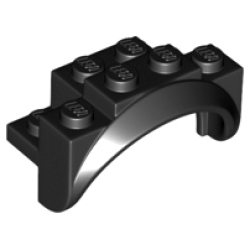 Vehicle, Mudguard 4 x 2 1/2 x 2 with Arch Round, Solid Studs, and Rounded Legs - Black Vehicle, Mudguard 4 x 2 1/2 x 2 with Arch Round, Solid Studs, and Rounded Legs - Black