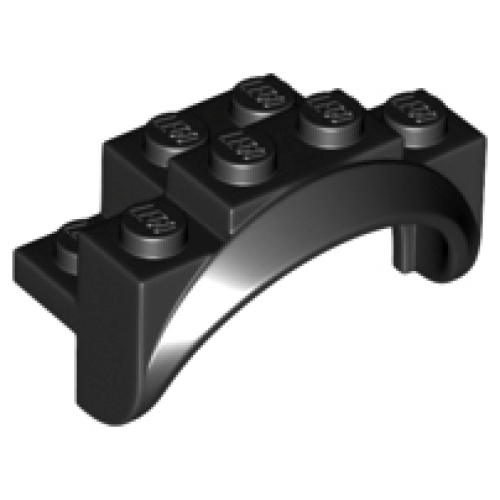 Деталь LEGO 35789 Vehicle, Mudguard 4 x 2 1/2 x 2 with Arch Round, Solid Studs, and Rounded Legs - Black