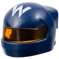 Minifigure, Headgear Helmet Formula 1 with Molded Trans-Orange Visor and Printed Williams Logo Stylized White Capital Letter W Pattern Minifigure, Headgear Helmet Formula 1 with Molded Trans-Orange Visor and Printed Williams Logo Stylized White Capital Letter W Pattern