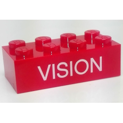 Brick 2 x 4 with White 'VISION' Pattern Brick 2 x 4 with White 'VISION' Pattern