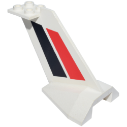 Tail Wedge with Red and Black Stripes Pattern