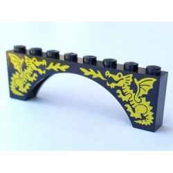 Arch 1 x 8 x 2 with Two Yellow Dragons Pattern Arch 1 x 8 x 2 with Two Yellow Dragons Pattern