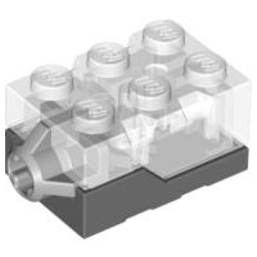 Деталь LEGO 54930c02 Electric, Light Brick 2 x 3 x 1 1/3 with Trans-Clear Top and Yellow LED Light (Glows Orange)