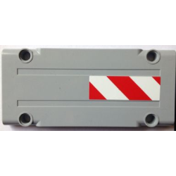 Technic, Panel Plate 5 x 11 x 1 with Red and White Danger Stripes Pattern Model Left Side (Sticker) - Set 8110 Technic, Panel Plate 5 x 11 x 1 with Red and White Danger Stripes Pattern Model Left Side (Sticker) - Set 8110