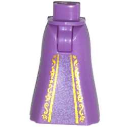 Mini Doll Hips and Skirt Full Length with Gold Trim and Lavender Lace Pattern - Thick Hinge Mini Doll Hips and Skirt Full Length with Gold Trim and Lavender Lace Pattern - Thick Hinge