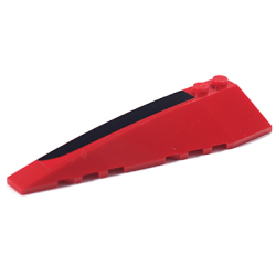 Wedge 10 x 3 Left with Black and Red Trim Pattern (Sticker) - Set 8652 Wedge 10 x 3 Left with Black and Red Trim Pattern (Sticker) - Set 8652