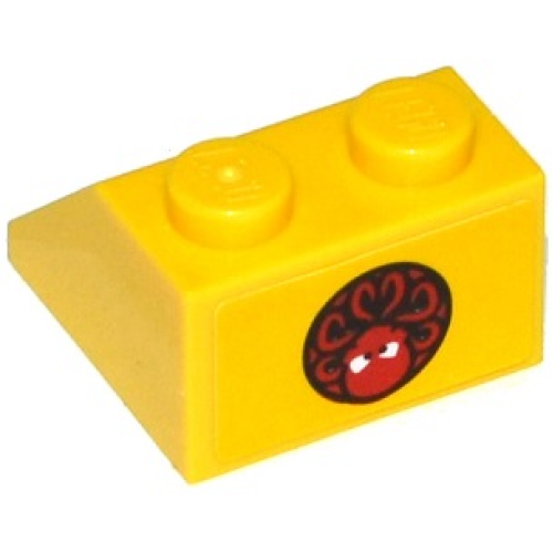 Деталь LEGO 3039pb095 Slope 45 2 x 2 with Upside Down Red Octopus in Black Circle (Marvel Hydra Logo) Pattern on End (Sticker) - Set 76065