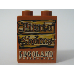 Duplo, Brick 1 x 2 x 2 with Pirate Shores Pattern